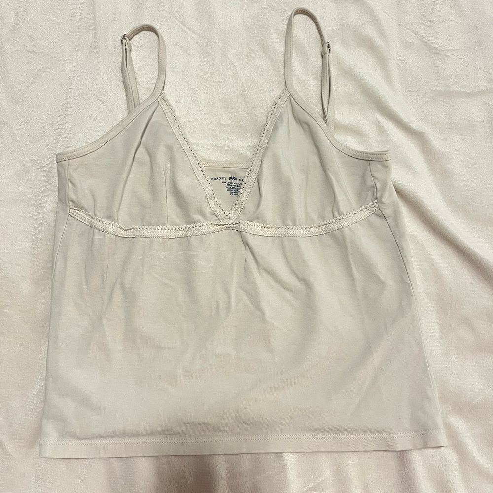 Brandy Melville Light Cream Ribbed Camisole